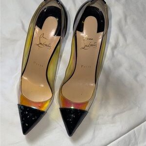 Christian Louboutin Iridescent Black and Gold Heels